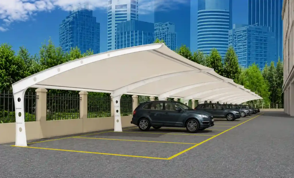 Large-span curtain system for commercial buildings.