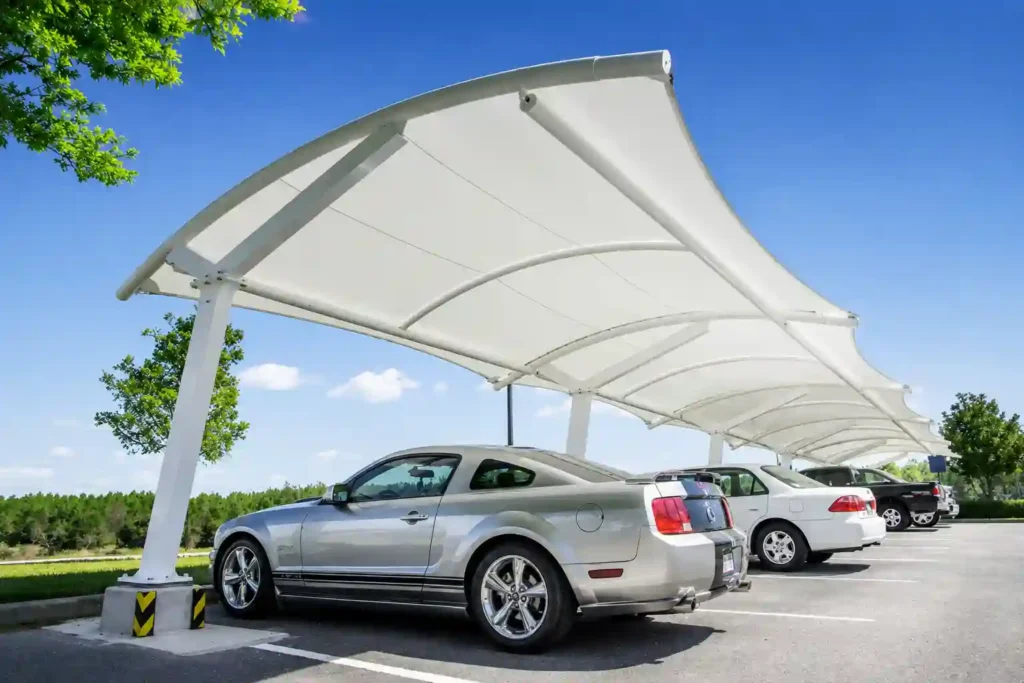 Modern white wave curtain for residential and commercial interiors.