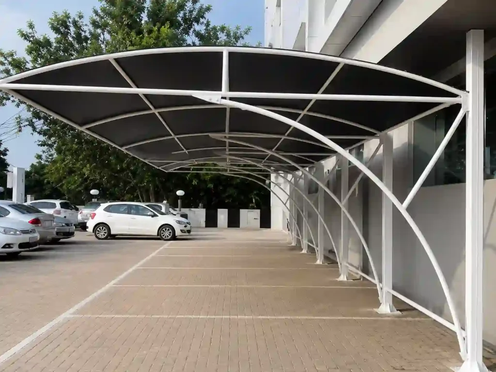 Multi-vehicle carport suitable for car parking shade installation in Saudi Arabia.