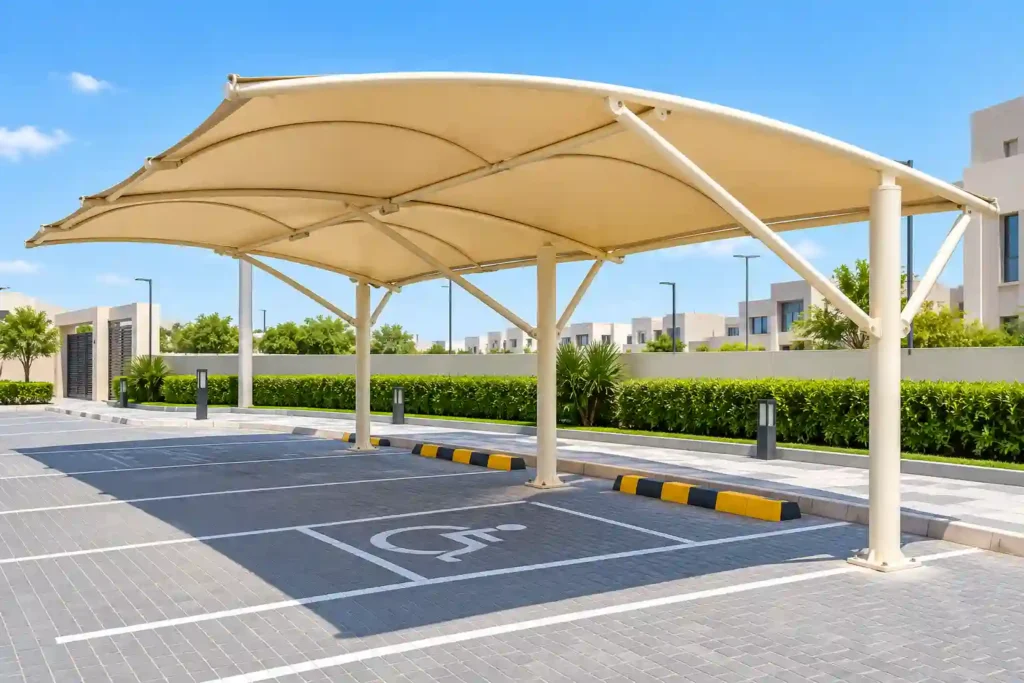 Car Shade Suppliers in Dammam for cantilever parking shade solutions.