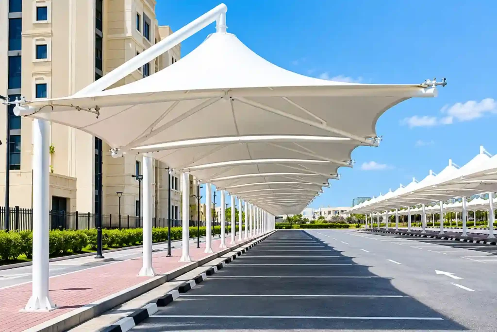 Custom car parking shade structure.